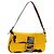 Borsa a tracolla FENDI Mamma Baguette in pelle Harako Giallo Argento Auth 184727SAV