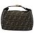 FENDI Zucca Canvas Vanity Hand Bag Black Brown Auth 184898 Marrone Nero - vista 13