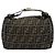 FENDI Zucca Canvas Vanity Hand Bag Black Brown Auth 184898 Marrone Nero - vista 2