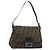 FENDI Zucca Canvas Mamma Baguette Shoulder Bag Black Brown Auth 184903SAM Marrone Nero