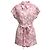 Tuta in lino Zimmermann con stampa tropicale rosa e bianca e polsini a campana