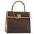 Céline CELINE Macadam Canvas Handtasche PVC Leder Braun Gold Auth 184975V Golden