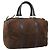 Borsa Boston Christian Dior Trotter Canvas Scamosciato Marrone Oro Auth ep14691 D'oro