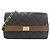Borsa a tracolla Chanel in pelle di vitello martellata nera Nero