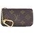 Louis Vuitton Monogram Pochette Clé Coin & Key Case Castaño