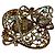 Spilla Farfalla Vintage con Strass Marrone Multicolore D'oro