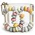 Bracciale rigido Chanel 14K Supermarket Lucite Multicolor CC Candy Rosa Bianco Multicolore Verde Arancione Grigio Giallo Blu chiaro