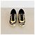 Chanel Sneakers Chunky in Tweed e Pelle Oro Nero Multicolore D'oro - vista 4