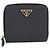 Cartera bi-fold Prada Saffiano de cuero negro