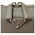 Borsa a tracolla in pelle Vitello Daino con logo triangolo Prada Grigio - vista 8