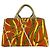 Borsa Tote in tela Prada Canapa con placca logo triangolare Beige Arancione