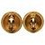 Chanel Gold CC vergoldete runde Clip-Ohrringe Golden - Ansicht 2