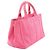 Tote in canapa rosa Prada - vista 2
