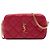 Saint Laurent Borsa a tracolla Becky Mini in agnello trapuntato rosso con doppia zip