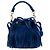 Borsa a secchiello Emmanuelle in scamosciato blu piccolo Saint Laurent