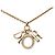 Collana con pendente Dior Gold con logo in strass placcato oro D'oro - vista 2