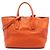 Prada Orange Vitello Daino Open Convertible Tote