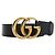 Breiter Gucci Black GG Marmont Kalbsleder Gürtel Schwarz