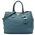 Prada Blue Vitello Daino Open Convertible Tote Blau