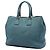 Prada Blue Vitello Daino Open Convertible Tote Blau - Ansicht 2