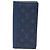 Portefeuille long plié Louis Vuitton Blue Monogram Taigarama Brazza Bleu