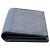 Portefeuille long plié Louis Vuitton Blue Monogram Taigarama Brazza Bleu - vue 3