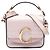 Borsa Chloé Pink Mini Croc Embossed Calfskin C Satchel Rosa