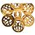 Spilla Fiore Chanel Gold CC placcata oro D'oro - vista 3