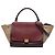 Céline Celine Trapeze Satchel aus dreifarbigem Leder in Rot, Größe Medium Bordeaux