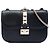 Valentino Black Small Leather Rockstud Glam Lock Crossbody Nero