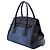 Prada Satchel aus blauem Bicolor-Canvas mit Saffiano-Lederbesatz Dunkelblau - Ansicht 2