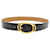 Hermès VINTAGE HERMES GÜRTEL T75 GOLDENE OVALE METALLSCHLIEẞE SCHWARZES LEDER  - Ansicht 1