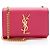 Borsa a Spalla Saint Laurent Grain de Poudre Monogram Kate Small Rosa