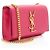 Borsa a Spalla Saint Laurent Grain de Poudre Monogram Kate Small Rosa - vista 2