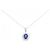 Autre Marque Collana in Zaffiro e Diamante Pt900 Pt850 Argento