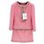 Chanel Rosa Tweed Kleid mit Kristallen Pink Weiß Silber Hardware