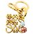 Portachiavi Loewe Hamster Anagram Charm Multicolore D'oro