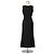 Autre Marque Vera Wang Schwarzes Rüschen-Maxikleid - Ansicht 4