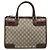 Borsa GUCCI GG Supreme Web Sherry Line PVC Beige Oro Auth 185508 D'oro - vista 13