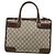 Borsa GUCCI GG Supreme Web Sherry Line PVC Beige Oro Auth 185508 D'oro - vista 2
