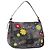 FENDI Borsa a tracolla Floral Mamma Baguette in feltro Grigio Argento Autentica 185390SAM Marrone