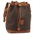 Céline Borsa a Spalla CELINE Macadam Canvas PVC Pelle Marrone Oro Auth 185071 D'oro