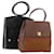 Borsa GIVENCHY in pelle 2 Set Nero Marrone Auth gh2056