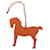 Hermès HERMES Petit H Pferd Anhänger Leder Orange Authentisch 184264M  - Ansicht 2
