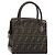 Borsa a mano FENDI Zucca Canvas 2way Nero Marrone Oro Auth 184637 D'oro