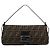FENDI Zucca Canvas Mamma Baguette Shoulder Bag Black Brown Auth 184907SAM Castaño Negro - vista 13