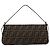 FENDI Zucca Canvas Mamma Baguette Shoulder Bag Black Brown Auth 184907SAM Castaño Negro - vista 2