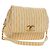 CHANEL Matelasse Chain Shoulder Bag Canvas Beige Gold CC Auth BA13294M D'oro