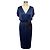 Abito midi in raso di seta a maniche corte blu navy Max Mara