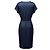 Abito midi in raso di seta a maniche corte blu navy Max Mara - vista 3